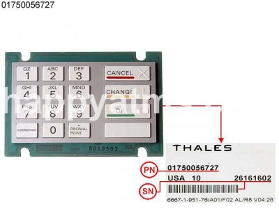 Wincor Nixdorf V4+ EPP Wells Fargo Emb. Signs H.K. -PC PN: 01750056727, 1750056727