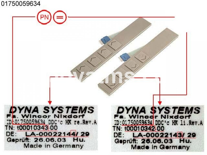 Wincor Nixdorf softkey set 12.1" DDC c braille H.K. gpo PN: 01750059634, 1750059634 Keyboards image