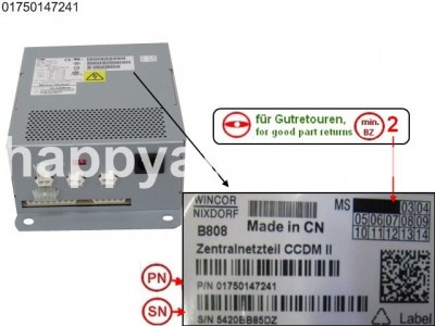 Wincor Nixdorf central power supply CCDM II PN: 01750147241, 1750147241 Power Supplies image