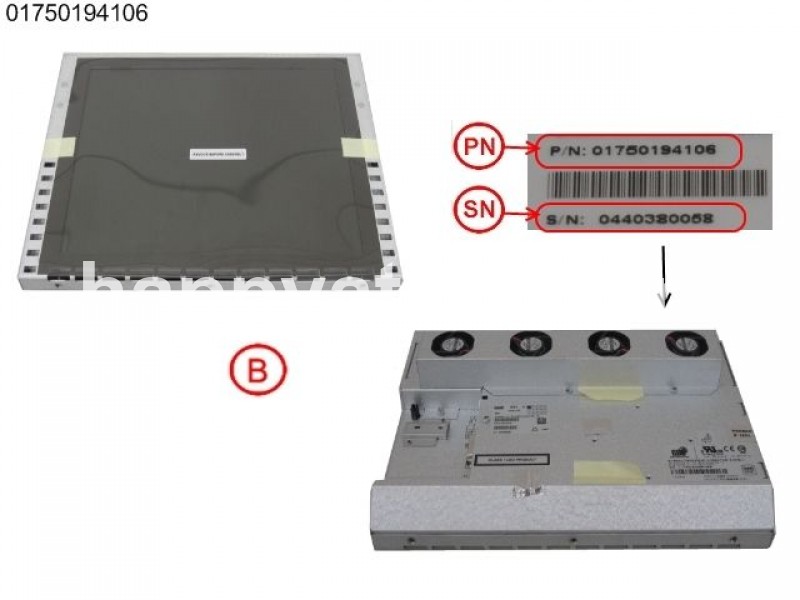 Wincor Nixdorf Monitor 12" TFT LED Highbright DVI V2 PN: 01750194106, 1750194106 Displays image