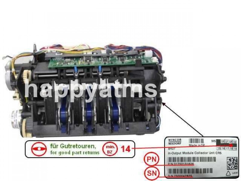 Wincor Nixdorf ATM CINEO In-Output Module Collector Unit CRS PN: 01750131626, 1750131626 Dispensers image