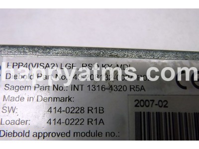Diebold EPP4 VISA2, LG, RSD, KY, MDL KEYBOARD PN: 49-208132-002A, 49208132002A Keyboards image