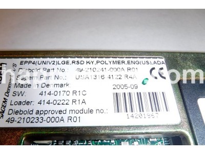 Diebold EPP4 UNIV2, LGE, RSD KY, POLYMER, ENG(US), ADA KEYBOARD PN: 49-210241-000A, 49210241000A Keyboards image