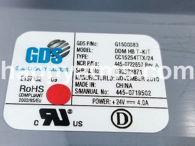 NCR SELF SERV 15 INCH LCD HIGH BRIGHT PN: 445-0722657, 4450722657 Displays image