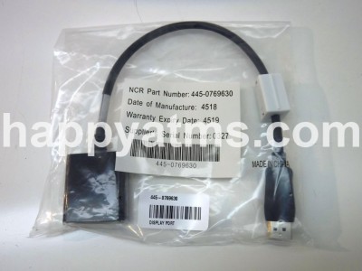 AS NEW NCR DISPLAY PORT TO DVI-D FEMALE ADAPTOR ASSEMBLY  PN: 445-0769630, 4450769630
