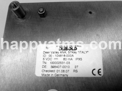 Diebold KEYBOARD INT APHA 57 KEY USB PN: 00-104816-000A, 104816000A, 00104816000A Keyboards image