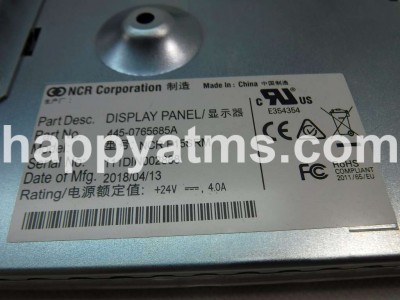 NCR DISPLAY 15 INCH SLIM SUNLIGHT READABLE MULTI-FUNCTION PN: 445-0765685A, 4450765685A
