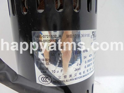 NCR ALLWIN MOTOR DB50-4B 125W 1350 RPM PN: 445-0721532A, 4450721532A
