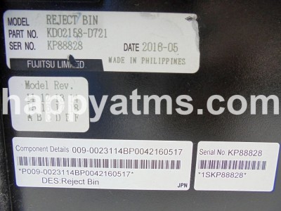 NCR REJECT BIN GBRU PN: 009-0023114, 90023114, 0090023114