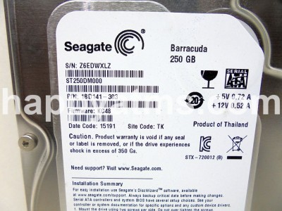 Seagate 250gb Barracuda 7.2k SATA Hard Drive PN: 1BD141303