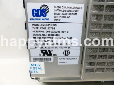 NCR MONITOR-LCD 12.1 XGA STD BRIGHT PN: 009-0020206, 90020206, 0090020206
