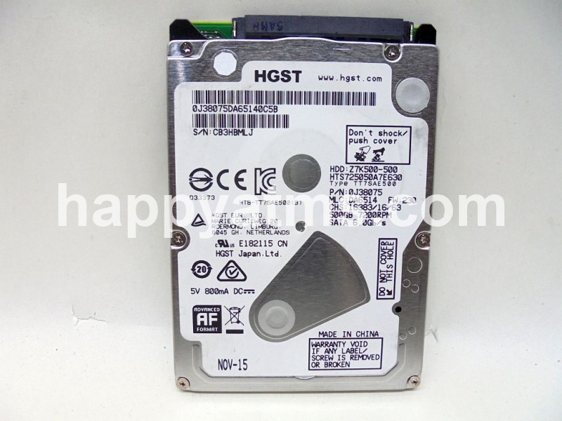 AS NEW Hitachi 500GB SATA Hard Drive PN: 0J38075, 38075