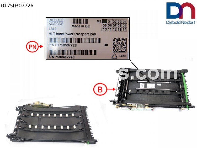 Diebold Nixdorf HLT head lower transport 246 PN: 01750307726, 1750307726