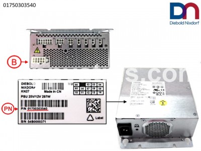 Diebold Nixdorf Power Supply AC/DC DN Series CD 297W  Vivi PN: 01750303540, 1750303540
