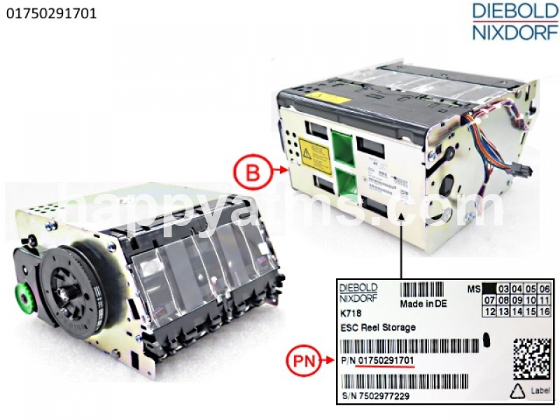Diebold Nixdorf ESC Reel Storage PN: 01750291701, 1750291701