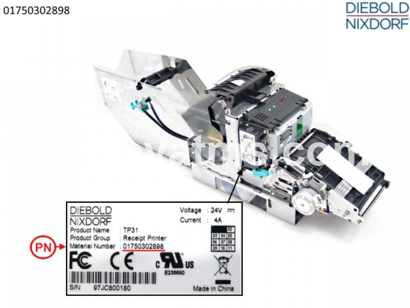 Diebold Nixdorf TP31 Receipt Printer Standard PN: 01750302898, 1750302898