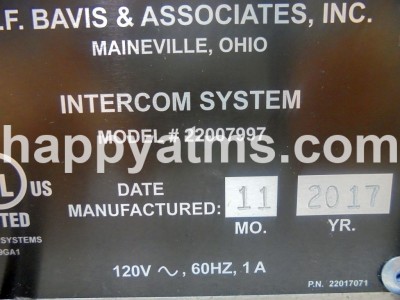 Other INTERCOM SYSTEM-UNIVERSAL TELEPHONE AUDIO INTERFACE PN: 22007997, 22007997