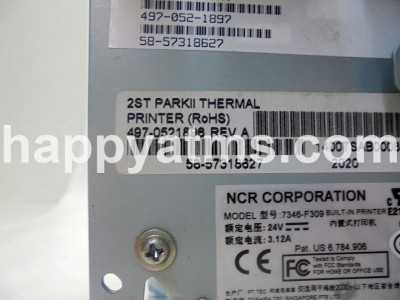 NCR 2ST PARKII THERMAL PRINTER PN: 4970521896, 4970521896