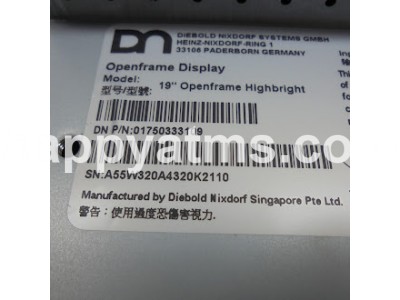 Diebold, Screen 19" OPENFRAME HIGHBRIGHT PN: 1750333109 Diebold, Screen 19" OPENFRAME HIGHBRIGHT PN: 1750333109