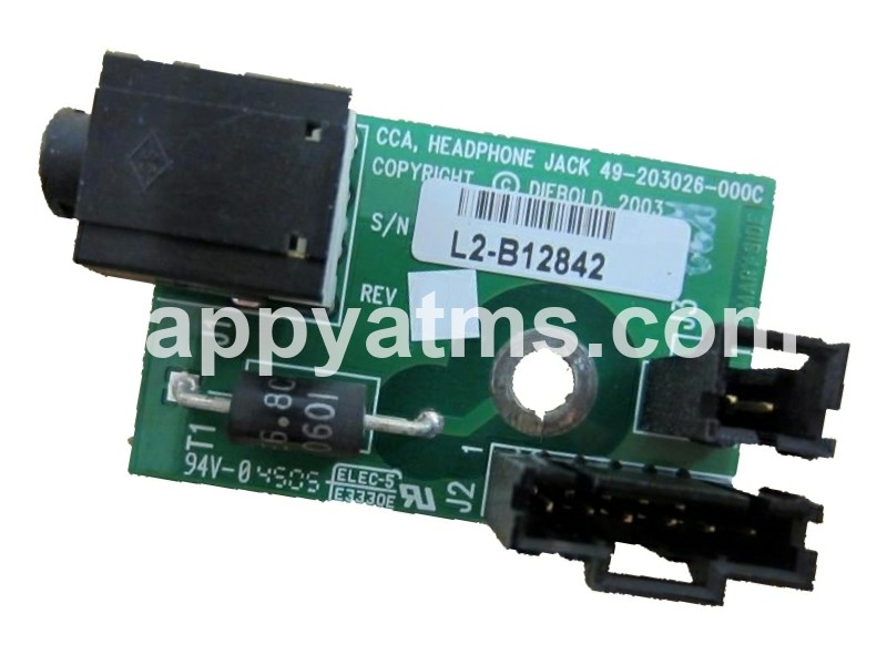 Diebold CCA,STEREO HEADPHONE JACK PN: 49-203026-000C, 49203026000C Other Parts image