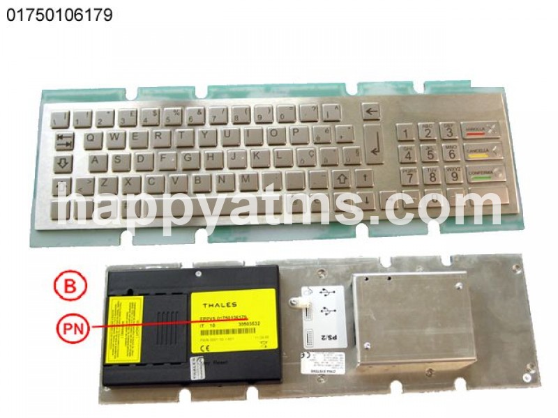 Wincor Nixdorf Keyboard V5 EPP Alpha-Combi MT ITA PN: 01750106179, 1750106179 Keyboards image