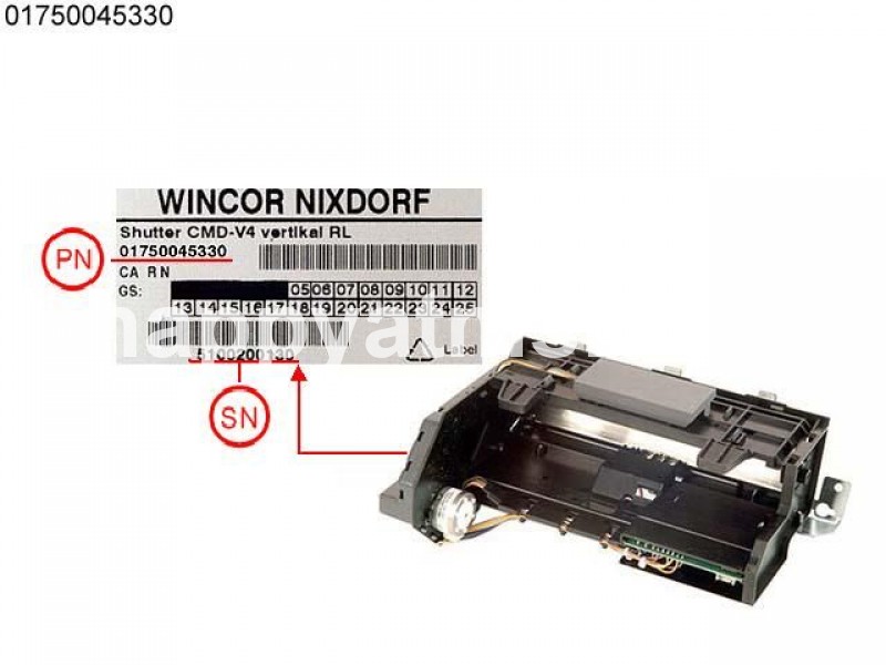 Wincor Nixdorf shutter CMD-V4 vertical RL PN: 01750045330, 1750045330 Dispensers image