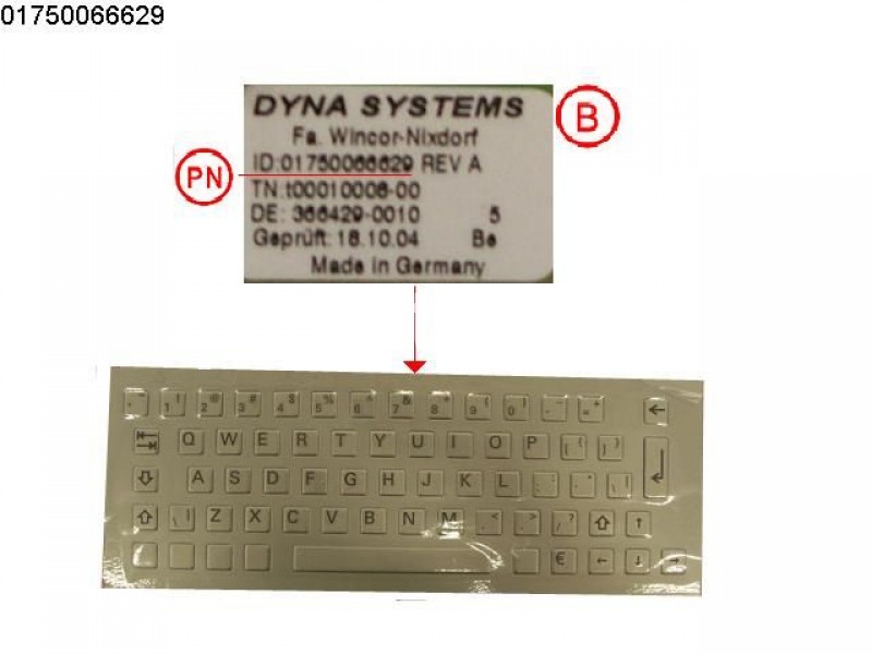 Wincor Nixdorf Alpha keyboard USA / Int. Kompakt IP65 PN: 01750066629, 1750066629 Keyboards image