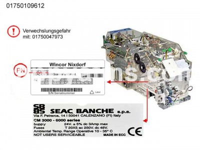 Wincor Nixdorf SEAC CM 3000 USB Scanner unit assd. PN: 01750109612, 1750109612