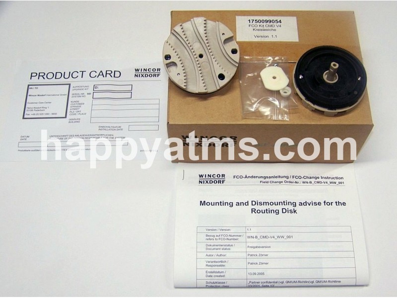 Wincor Nixdorf Routing Disk Kit PN: 01750099054, 1750099054 Dispensers image