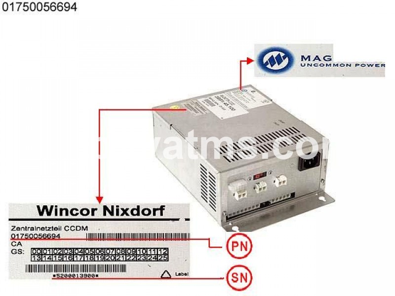 Wincor Nixdorf Central Power Supply Unit CCDM PN: 01750056694, 1750056694 Power Supplies image