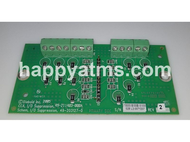 Diebold CCA, I/O SUPPRESSION PN: 49-211403-000A, 49211403000A Other Parts image