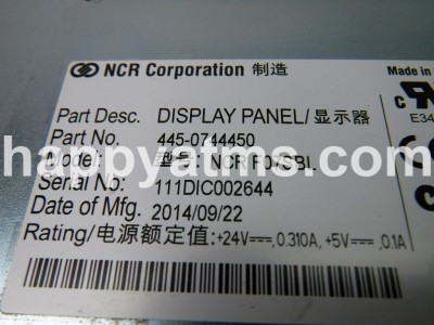 NCR NCR 66xx Touch Screen Operator Panel PN: 445-0744450, 4450744450 Displays image