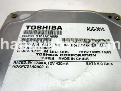 Toshiba 3.5-Inch 500GB 7200 RPM SATA3/SATA 6.0 GB/s 32MB PN: DT01ACA050, 1ACA050
