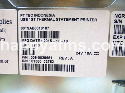 NCR USB 1ST THERMAL STATEMENT PRINTER PN: 009-0029651, 90029651 0090029651 PN: 009-0029651, 90029651, 0090029651