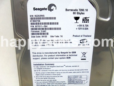 Seagate 80gb Barracuda 7200.10 hard drive PN: 9CY011504