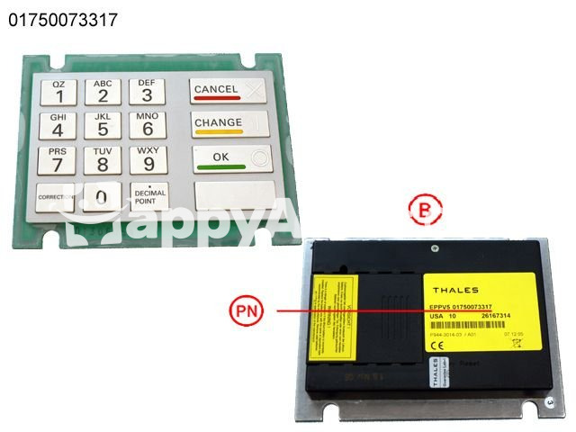 Wincor Nixdorf Keyboard V5 EPP Wells Fargo -PC PN: 01750073317, 1750073317