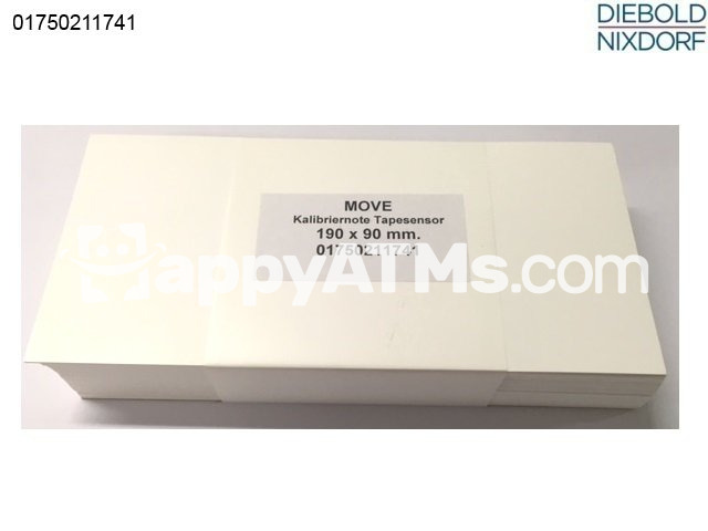 Diebold Nixdorf Calibration note tapesensor MOVE 190x90  (50 pcs pack ) PN: 01750211741, 1750211741