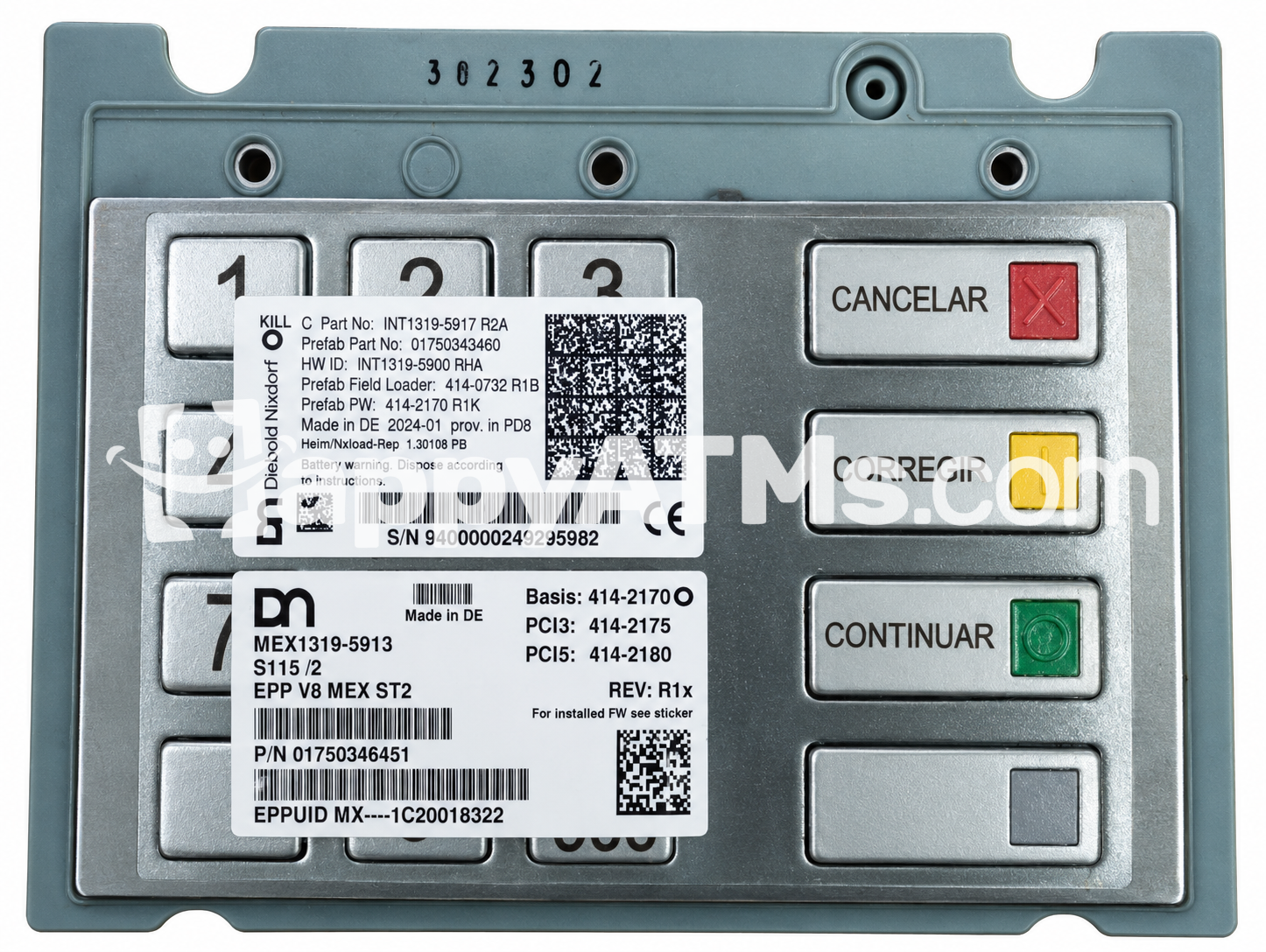 Diebold EPPV8 USA PK2 1QZ PN: 1750343466