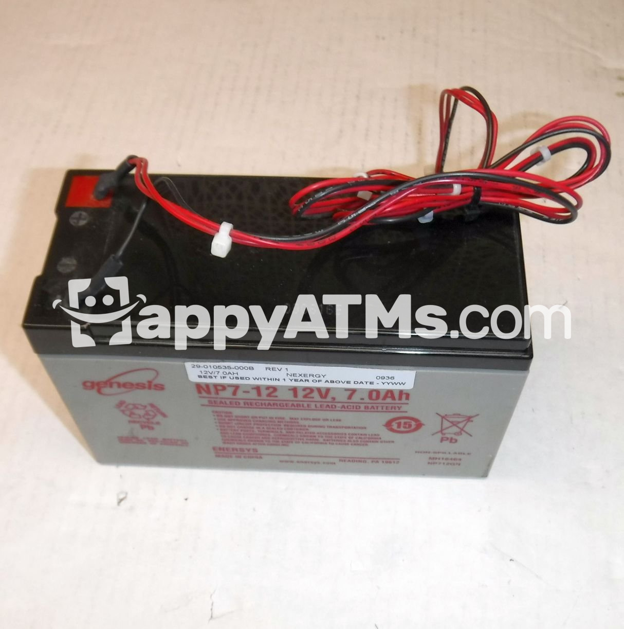 Diebold 12v/7.0AH PROMARK BATTERY PN: 29-010535-000B, 29010535000B