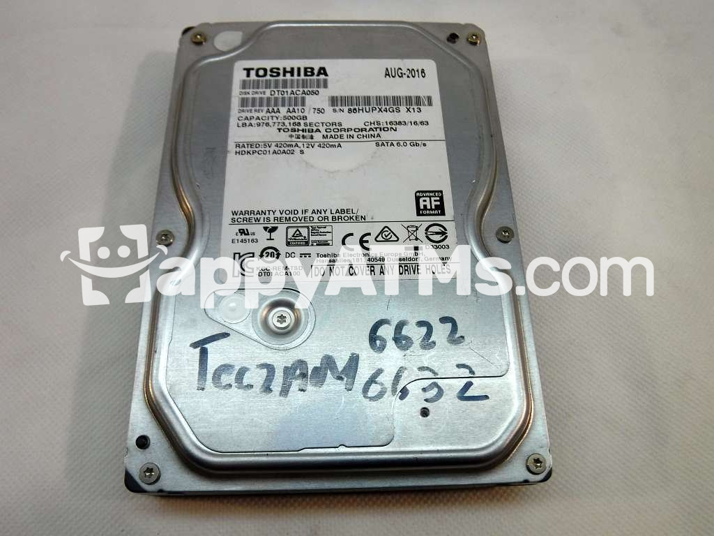 Toshiba 3.5-Inch 500GB 7200 RPM SATA3/SATA 6.0 GB/s 32MB PN: DT01ACA050, 1ACA050