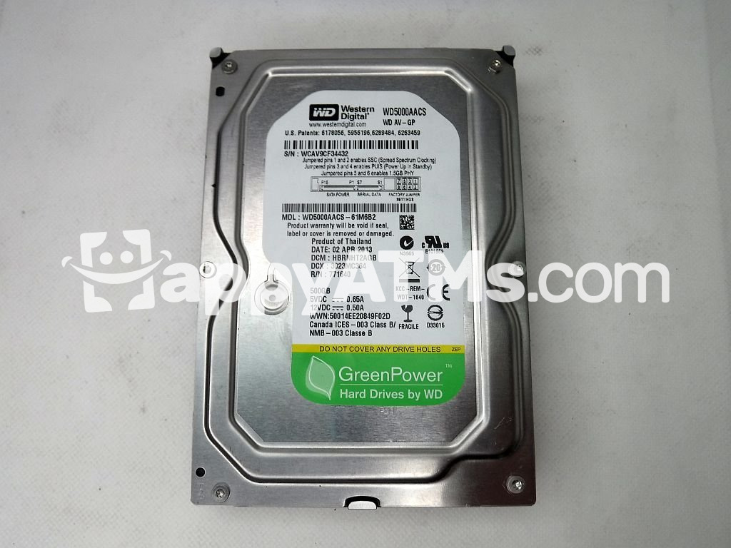 Western Digital 500GB 7.2K RPM SATA 3.5" Hard Drive PN: WD5000AACS-61M6B2, 5000AACS61M6B2