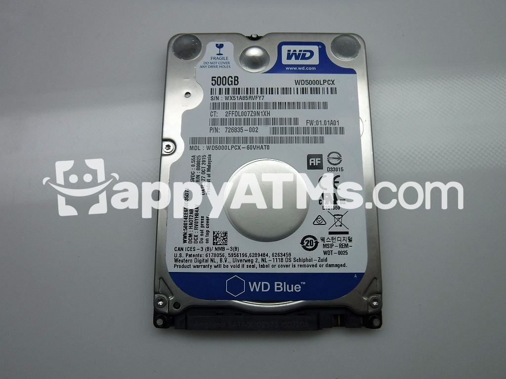 Western Digital 500GB 5.4K RPM SATA 7mm PN: WD5000LPCX-60VHAT0, WD5000LPCX60VHAT0